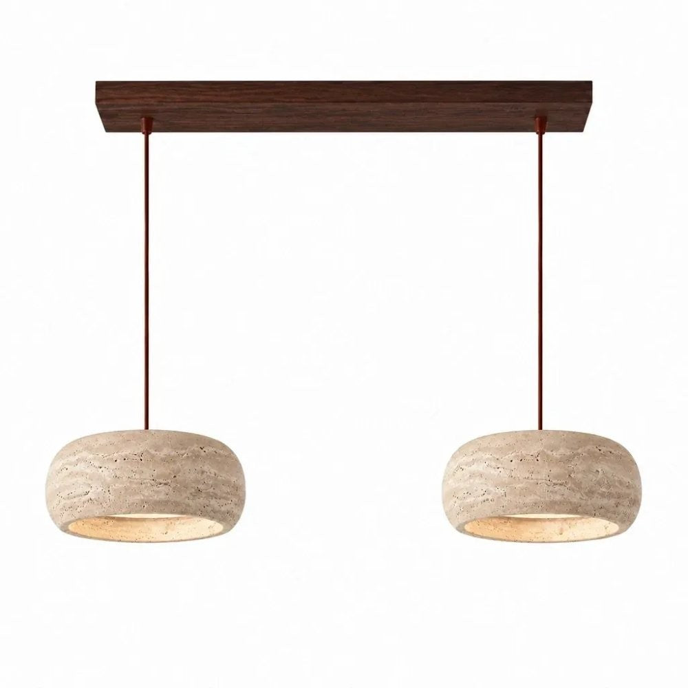 Veloria Scandinavian Travertine Round Pendant Light