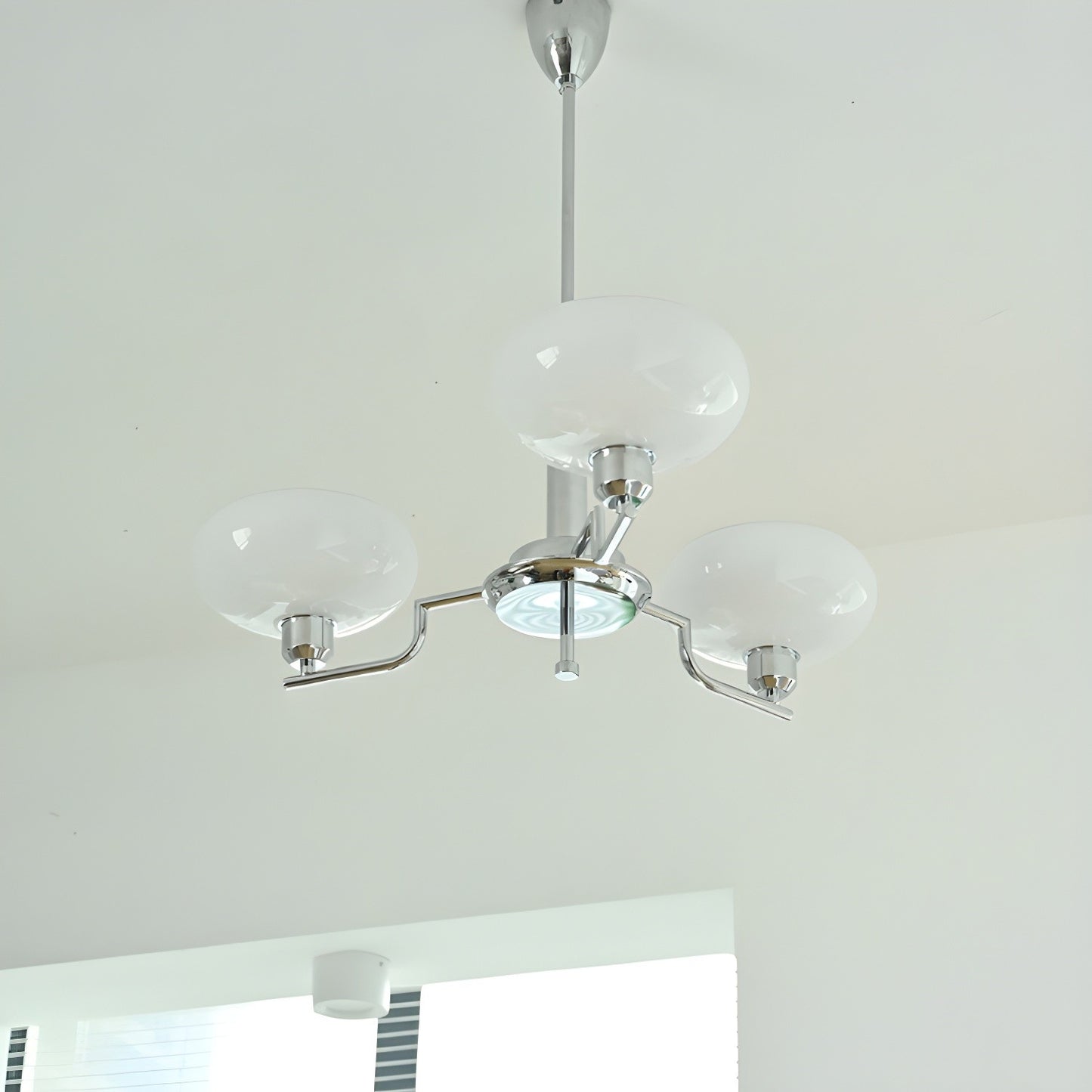 Shadella Modern Cream Glass Bauhaus Chandelier