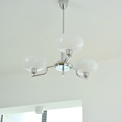 Shadella Modern Cream Glass Bauhaus Chandelier
