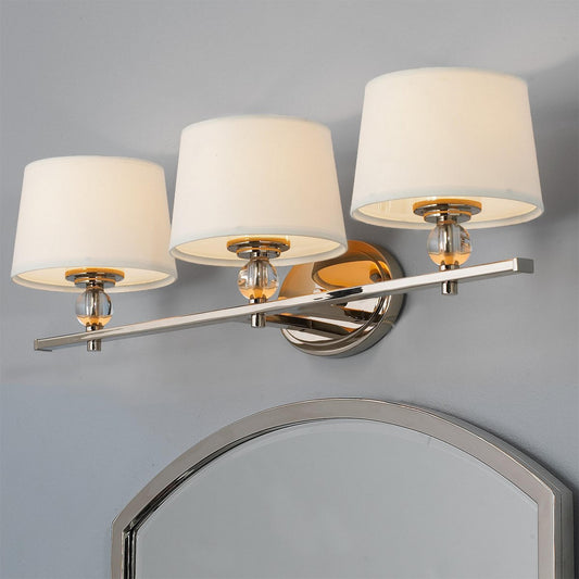 Remi Rustic 3-Light White Fabric Sconce