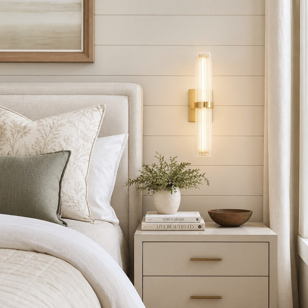 Saelin Modern LED Tube Glass Wall Sconce