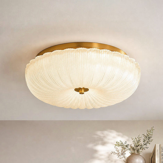 Caladri French Round Ripple LED Glass Ceiling Light