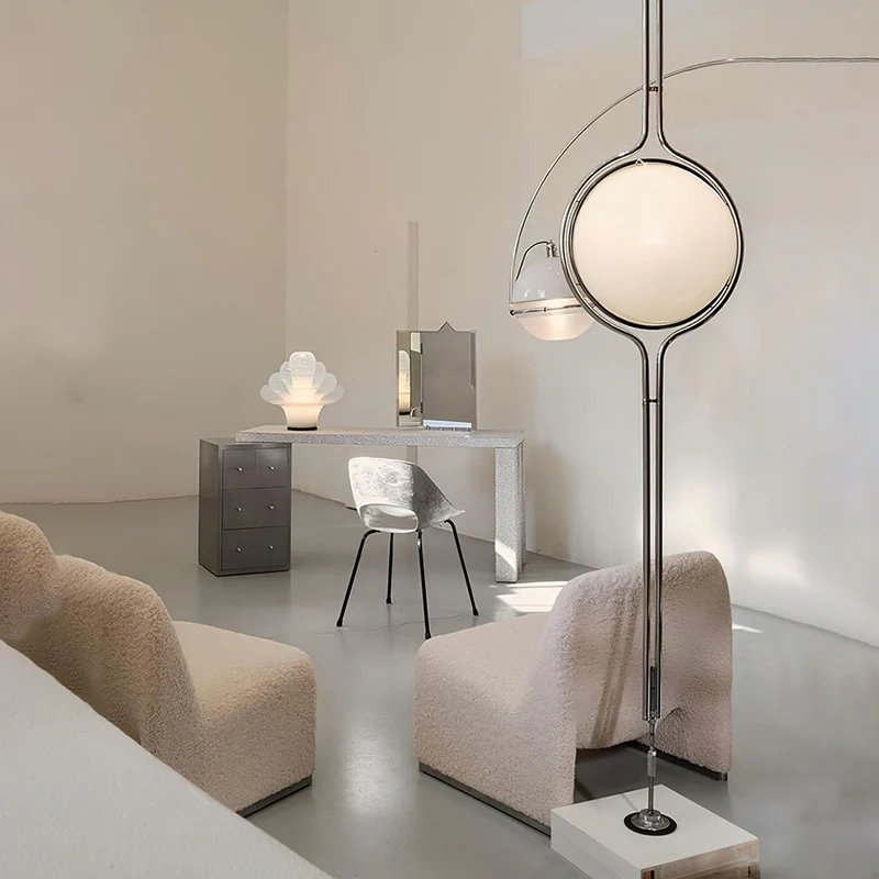 Alexandra Stylish White Acrylic Ball Floor To Ceiling Lamp