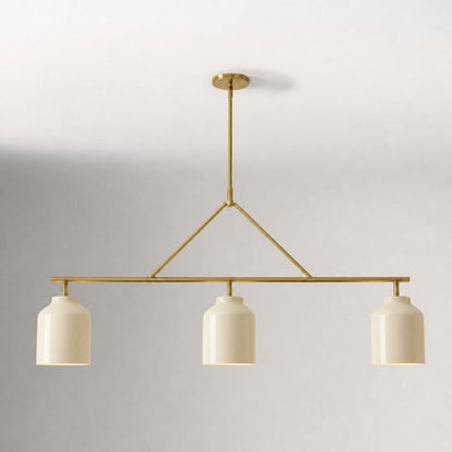 Drilon Elegant Brass Cylinder Shade 3-Light Chandelier