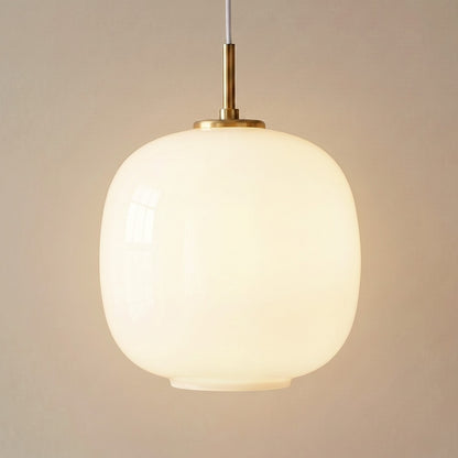 Louis Cream Stained Glass Globe Pendant Light