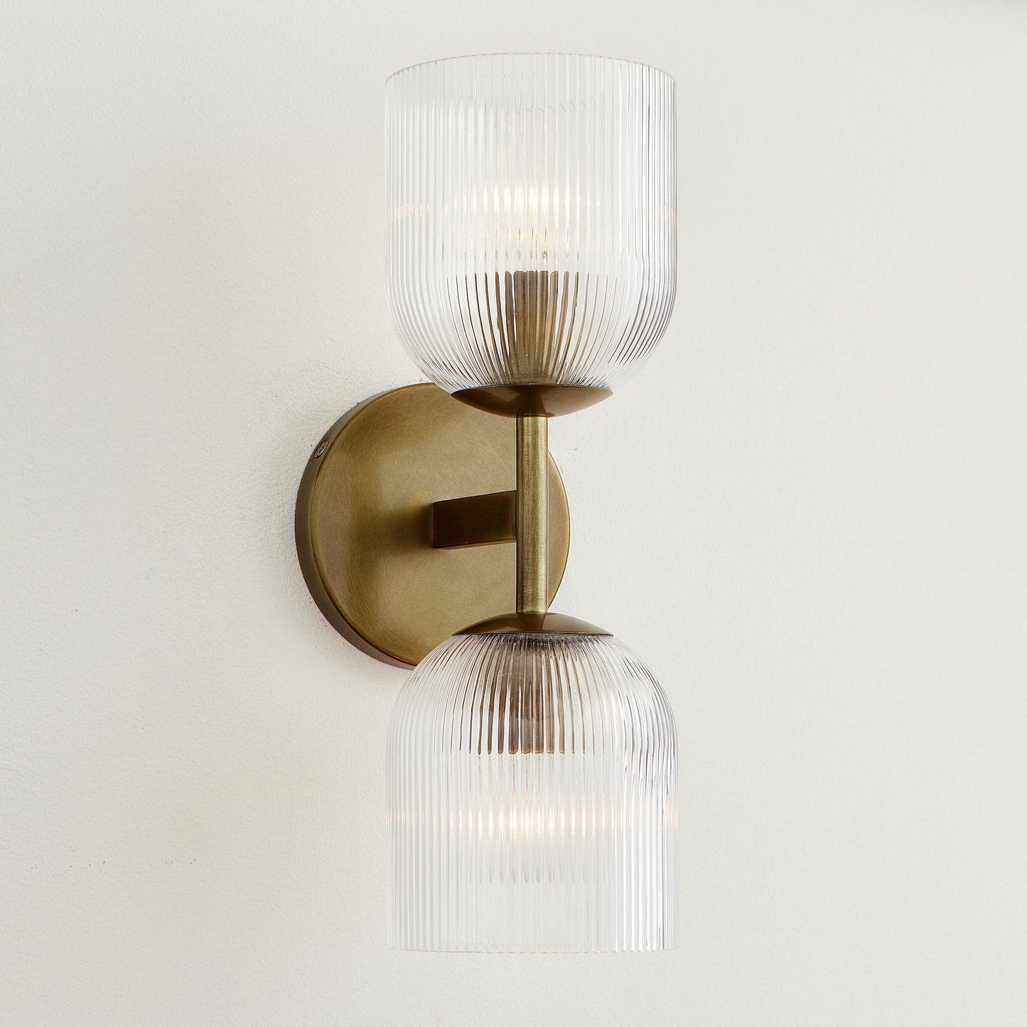 Alain Cooper Ribbed Glass Wall Sconce