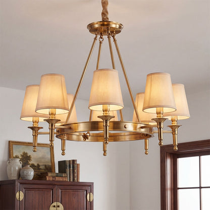 Yasmin Antique Brass Wagon Wheel Chandelier