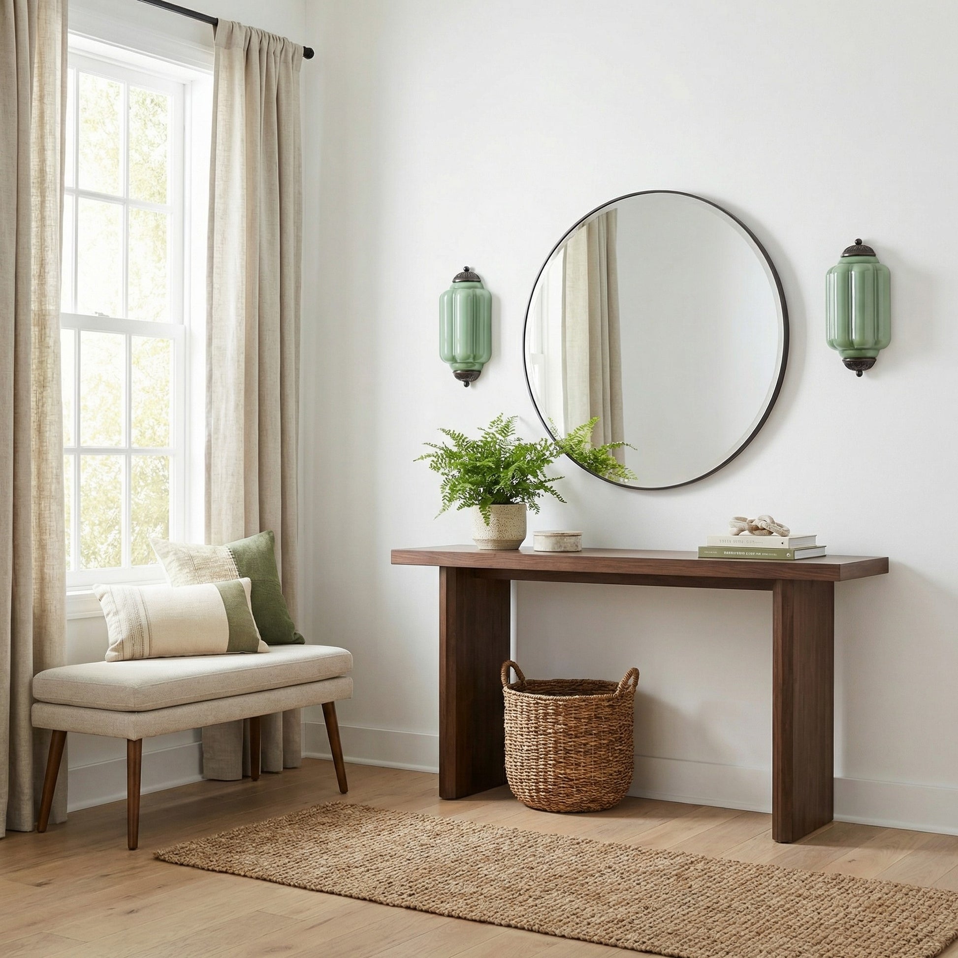 Michael Vintage Eloise Milk Glass Flush Wall Light
