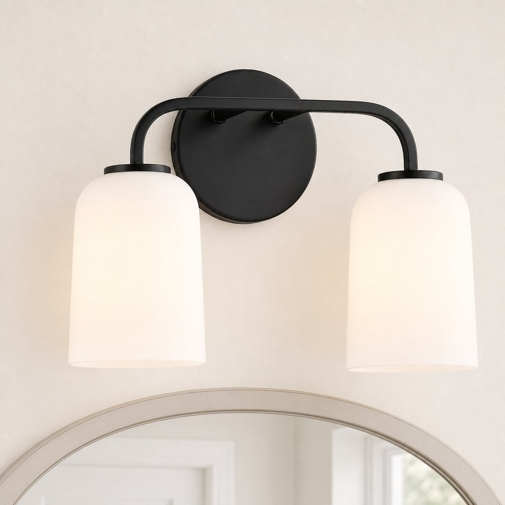 Bransen Modern Milk Glass 2/3-Light Vanity Wall Sconce