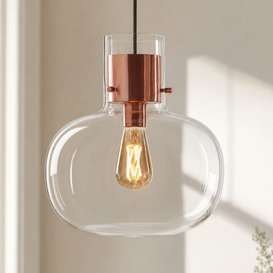 Dravon Minimalist Amber Glass Bottle Pendant Light