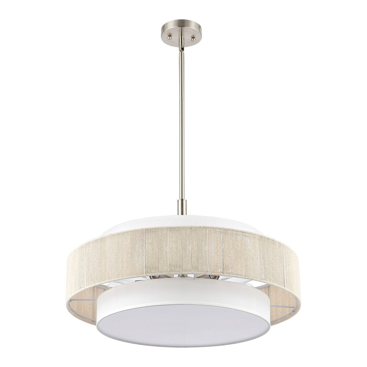 Tim Scandinavian Tiered Fabric Drum Chandelier