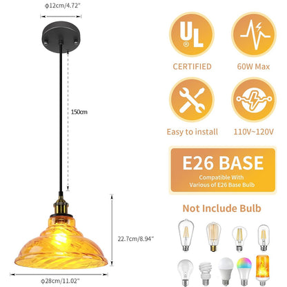 Benjin Modern Colorful Trumpet Glass Pendant Light
