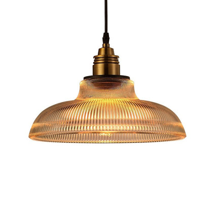Aevia Vintage Transparent Striped Glass Pendant Light