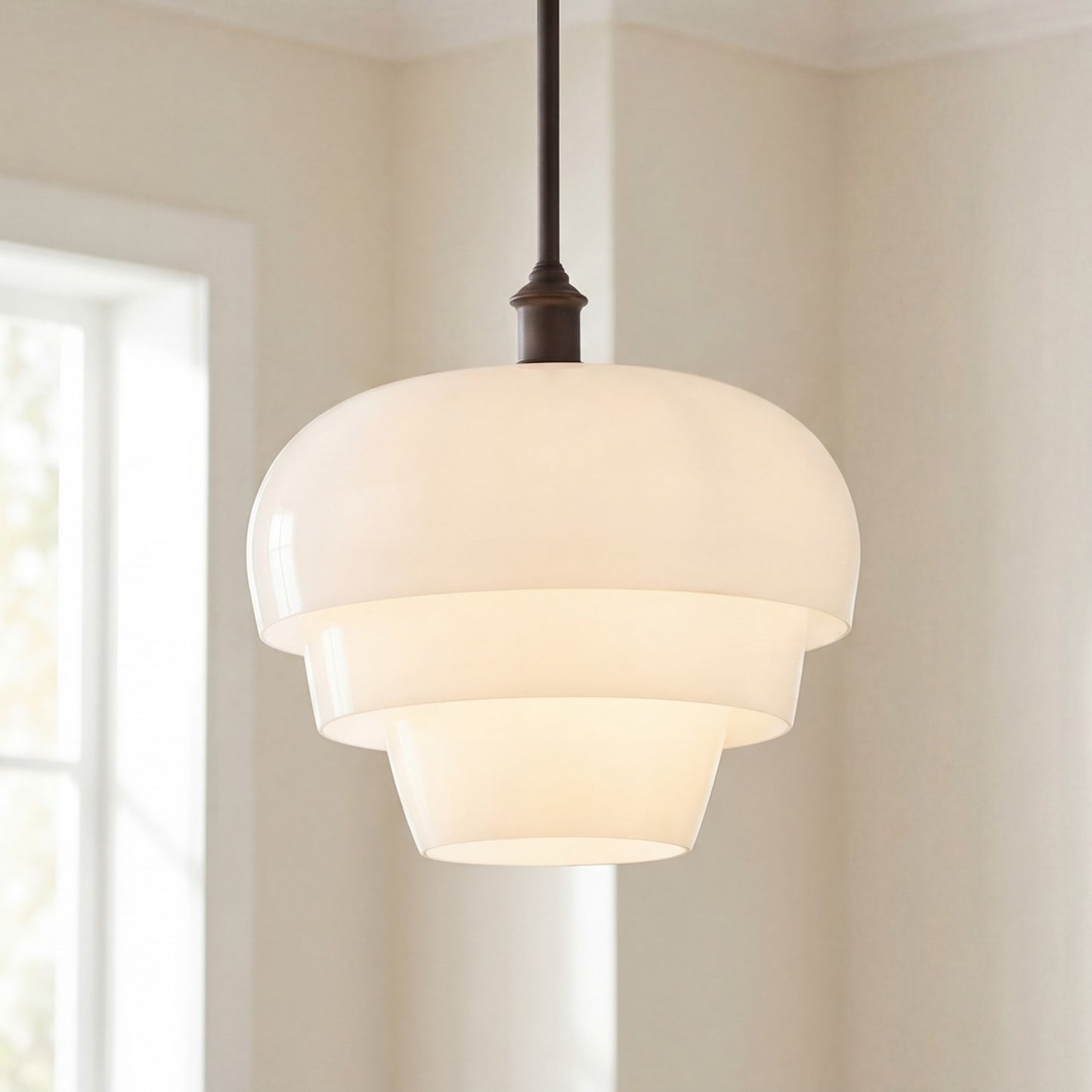 Xena Scandinavian Layered Clear Glass Pendant Light