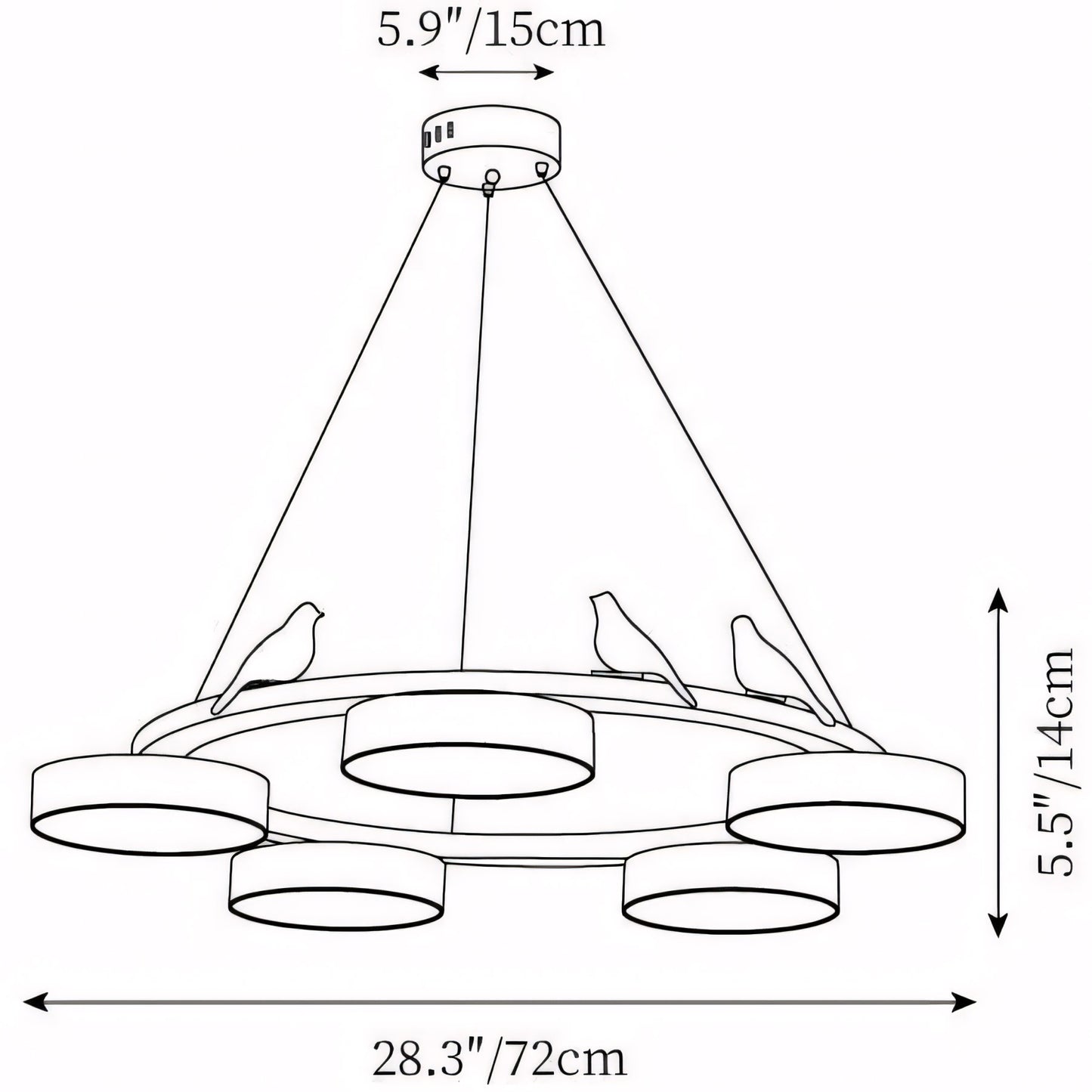 Myrithor Macarons Bird Woon Round Chandelier