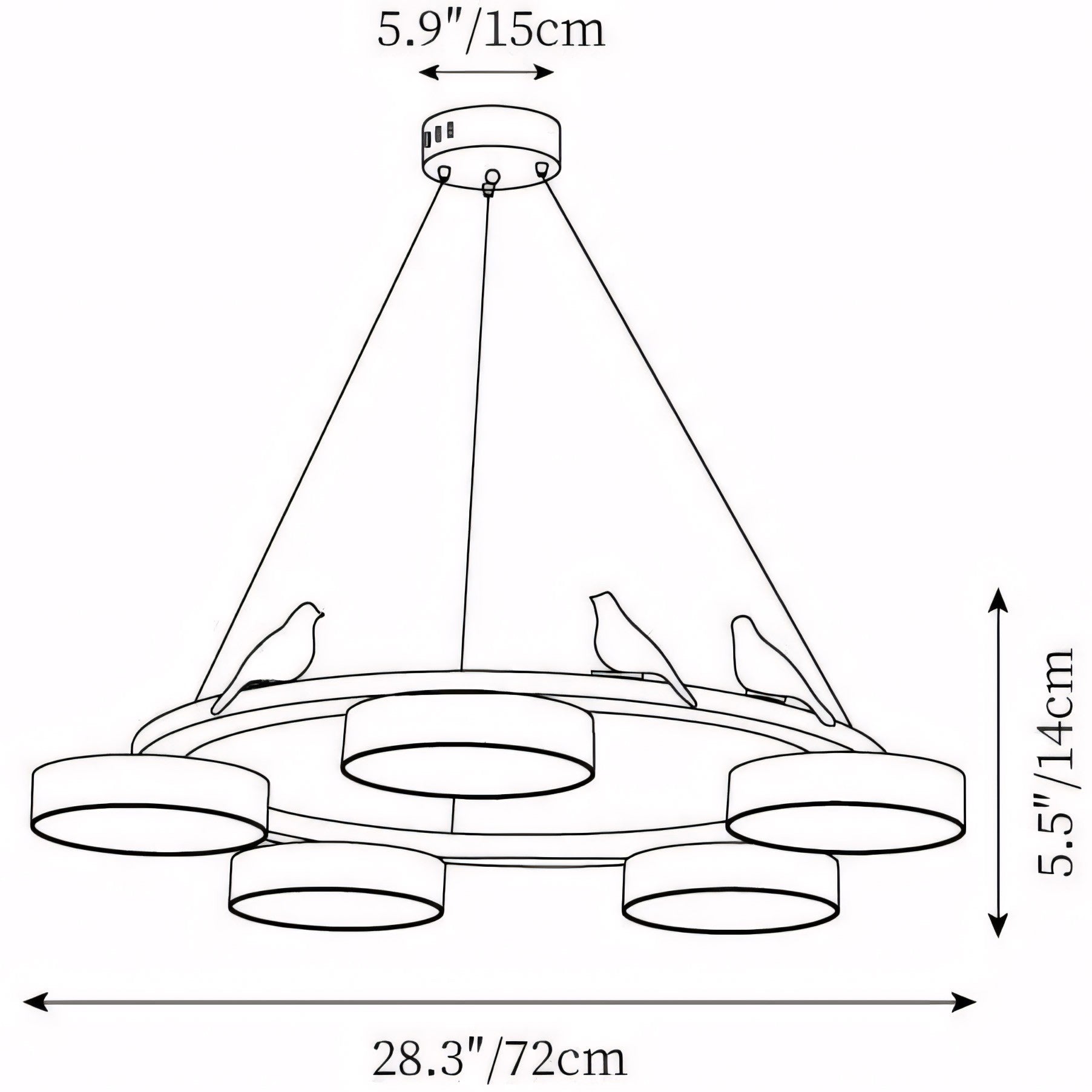 Myrithor Macarons Bird Woon Round Chandelier