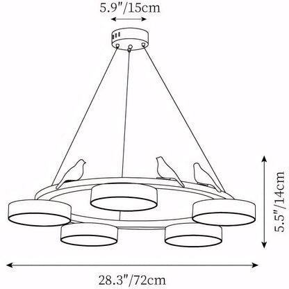 Myrithor Macarons Bird Woon Round Chandelier