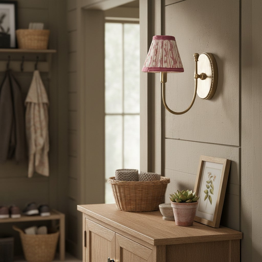 Orphelyx French Brass Fabric Shade Sconce Light