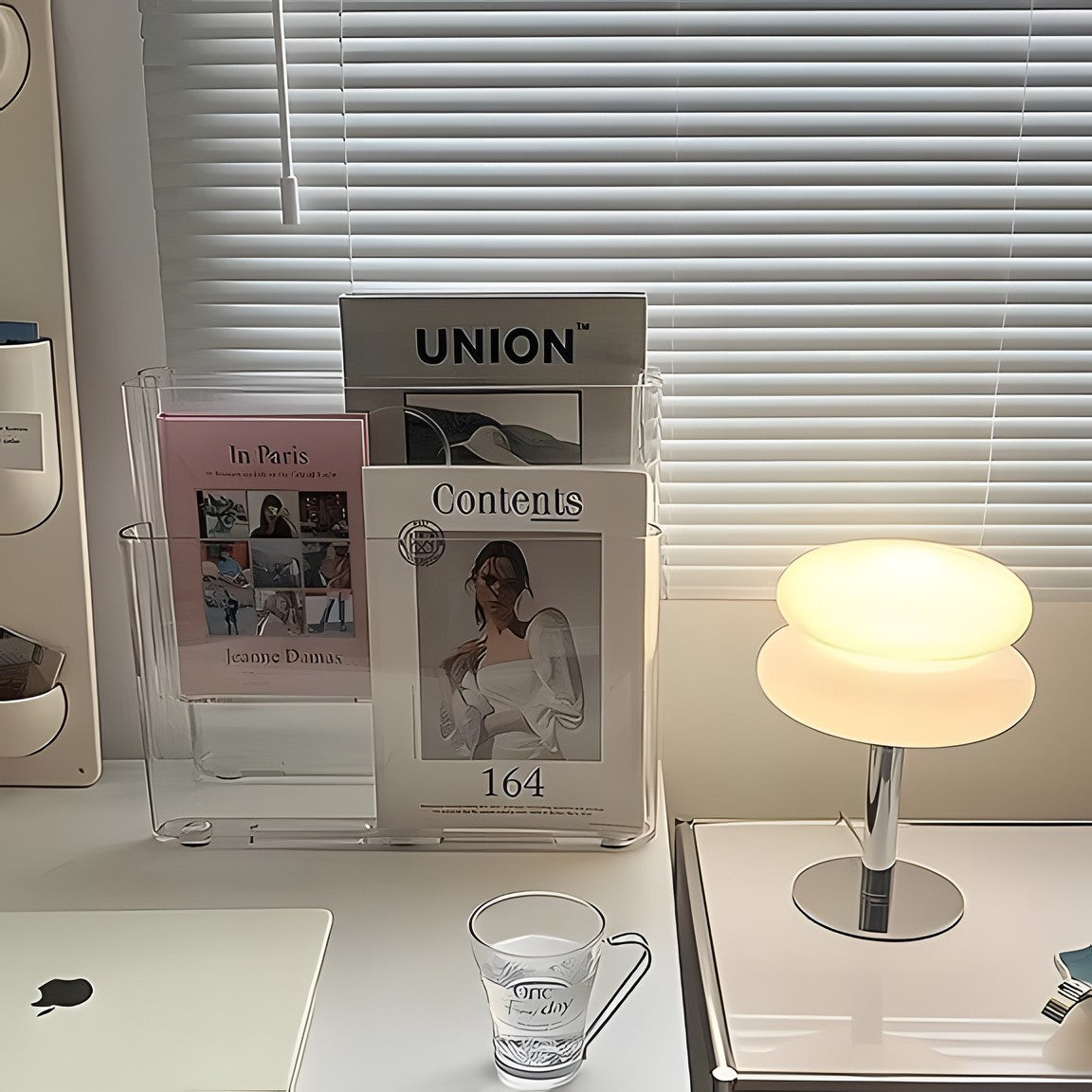 Josie Cream Glass Bauhaus Style Table Lamp