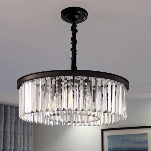 Braxion Modern Crystal Raindrop Round Chandelier