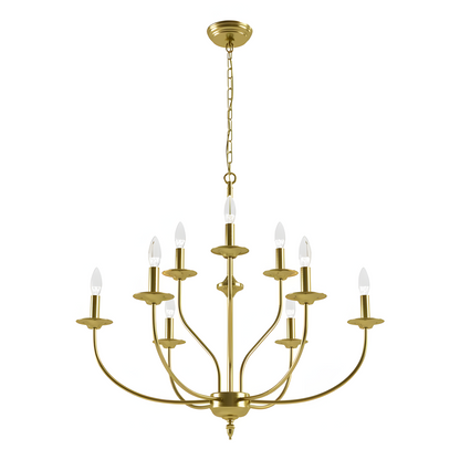 Caelestis Farmhouse 9 Light Metal Chandelier