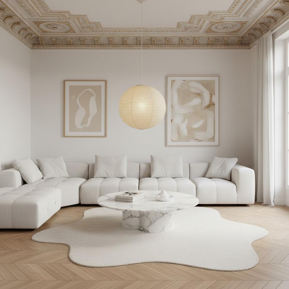 Sorell Minimalist Ribbed Paper Globe Pendant Light