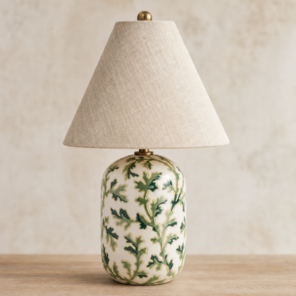 Daevon Retro Ceramic Linen Tapered Table Lamp