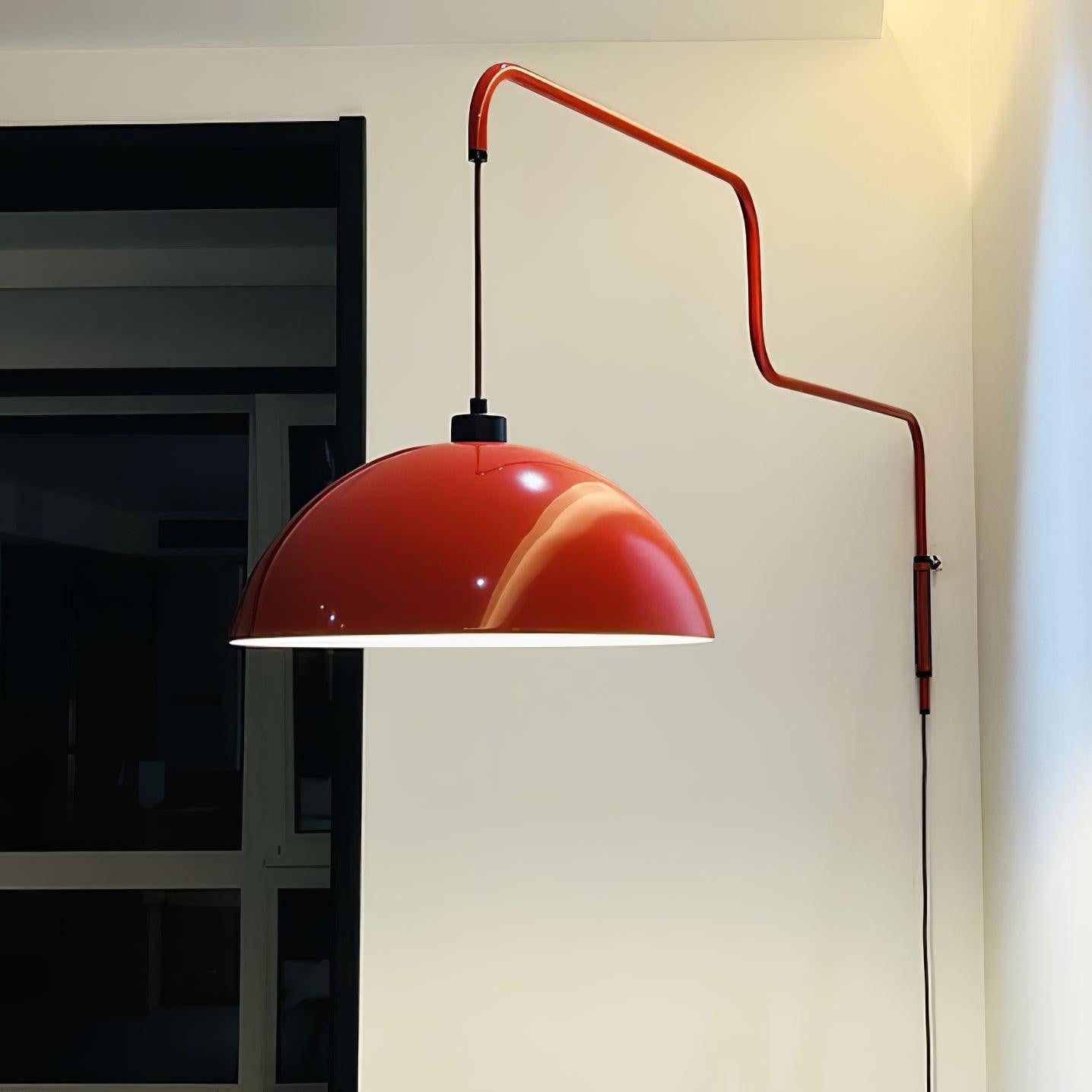 Thalys Minimalist Adjustable Swing Long Arm Dome Sconce