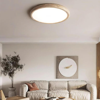 Tatum Modern Travertine Disc LED Ceiling Light