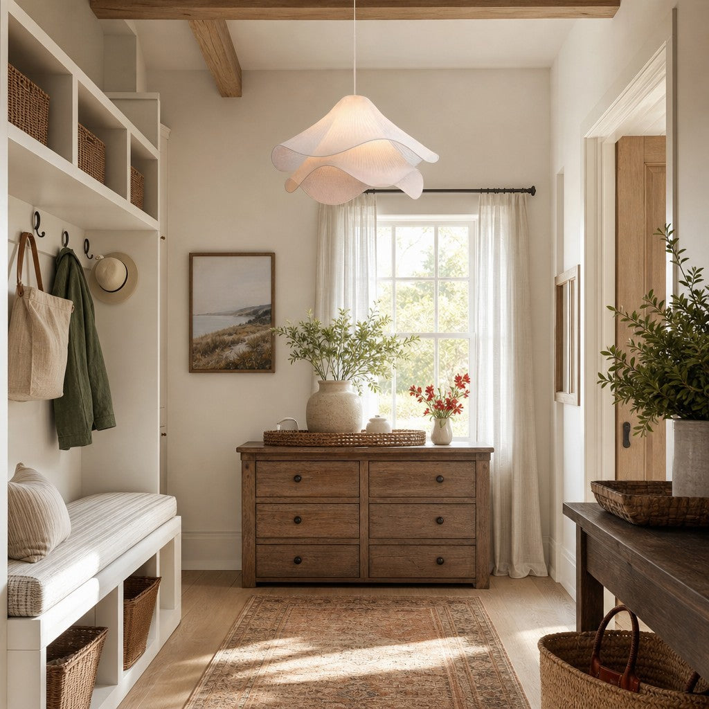 Liora Modern Petal Iron Fabric Pendant Light