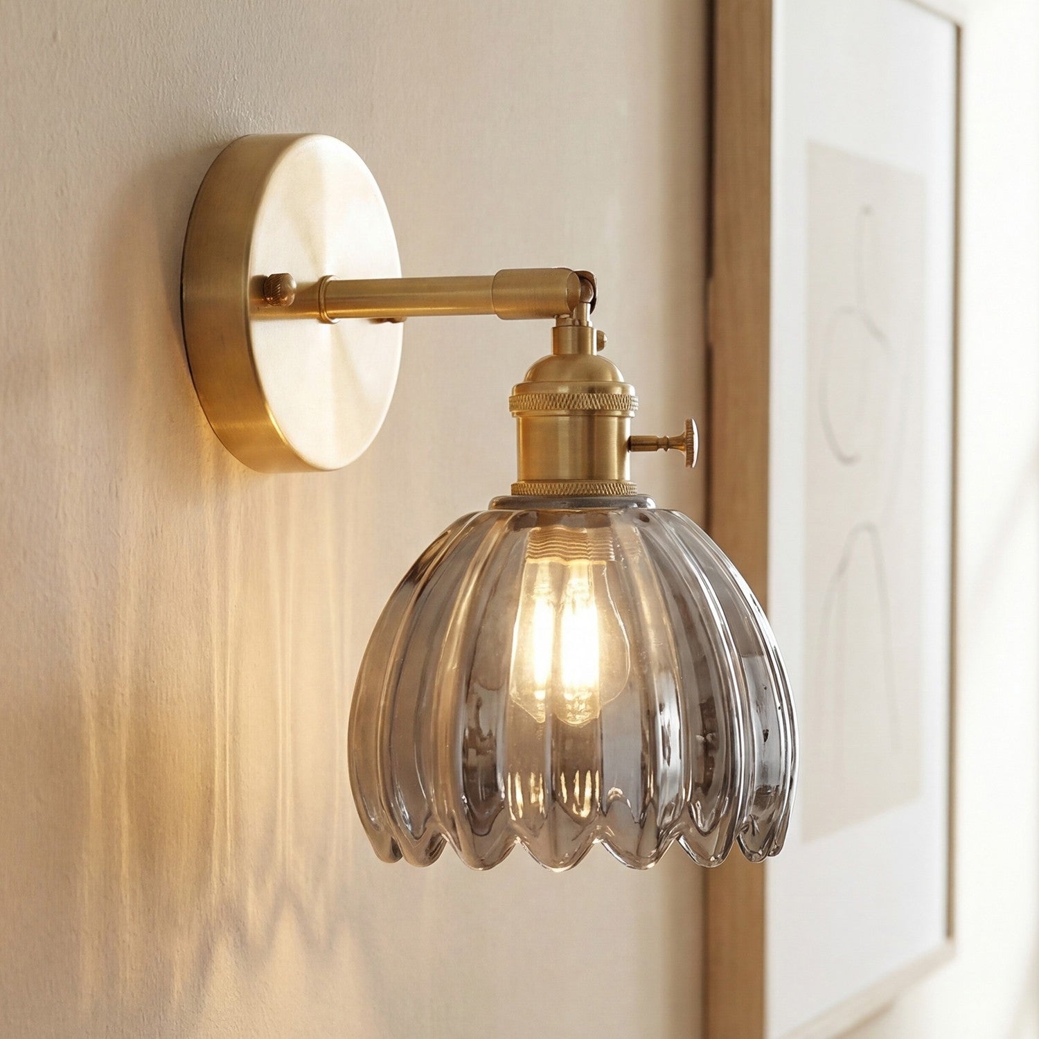 Elara Vintage Glass Tulip Sconce