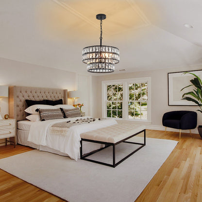Gracie Luxurious Double Drum Crystal Chandelier