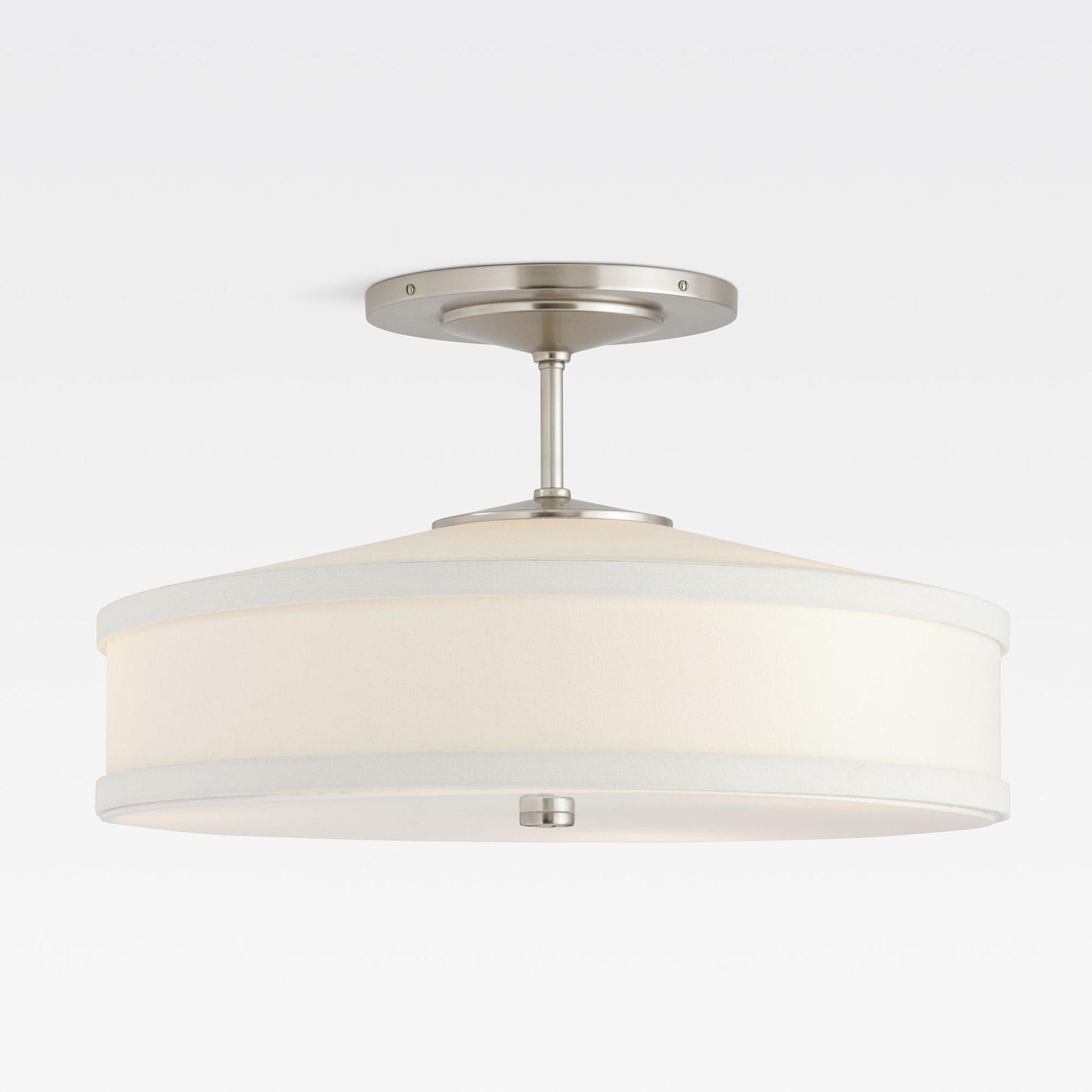 Delaney Rustic Fabric Drum Semi-Flush Mount Ceiling Light
