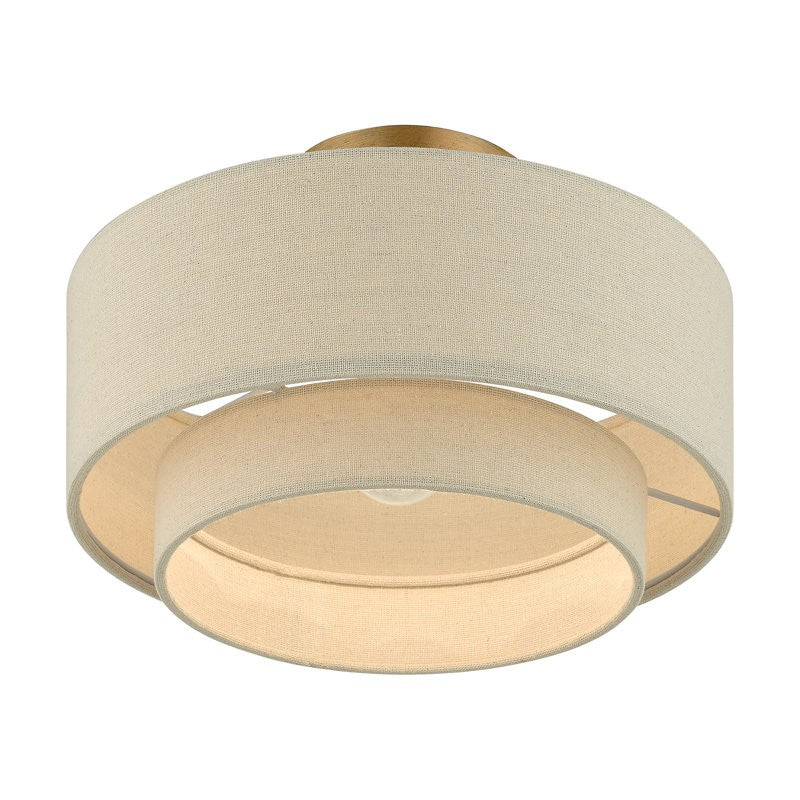 Isla Modern Drum Linen Blend Semi Flush Mount
