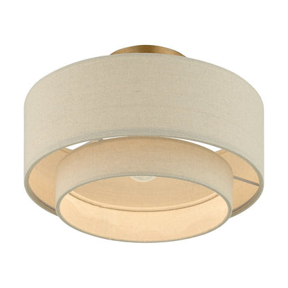 Isla Modern Drum Linen Blend Semi Flush Mount