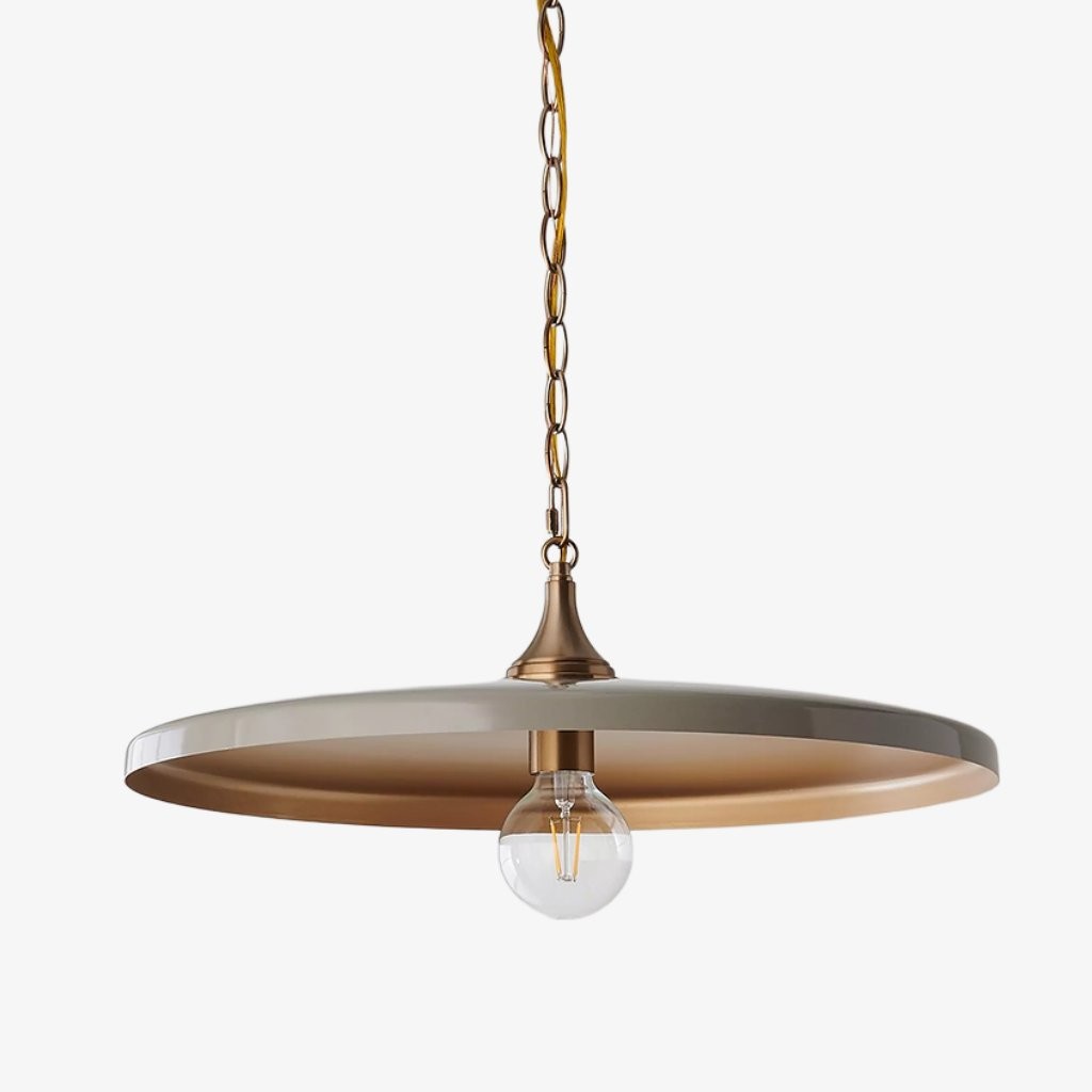 Adley Mid-Century Brass Disc Pendant Light