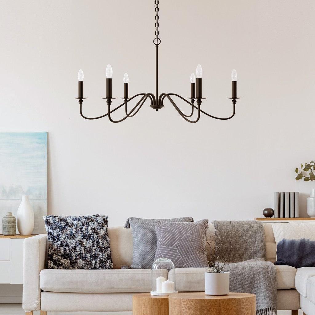 Alistair Vintage Candle Style Metal Chandelier