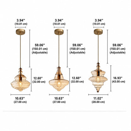 Helix Modern Glass Spool Pendant Light