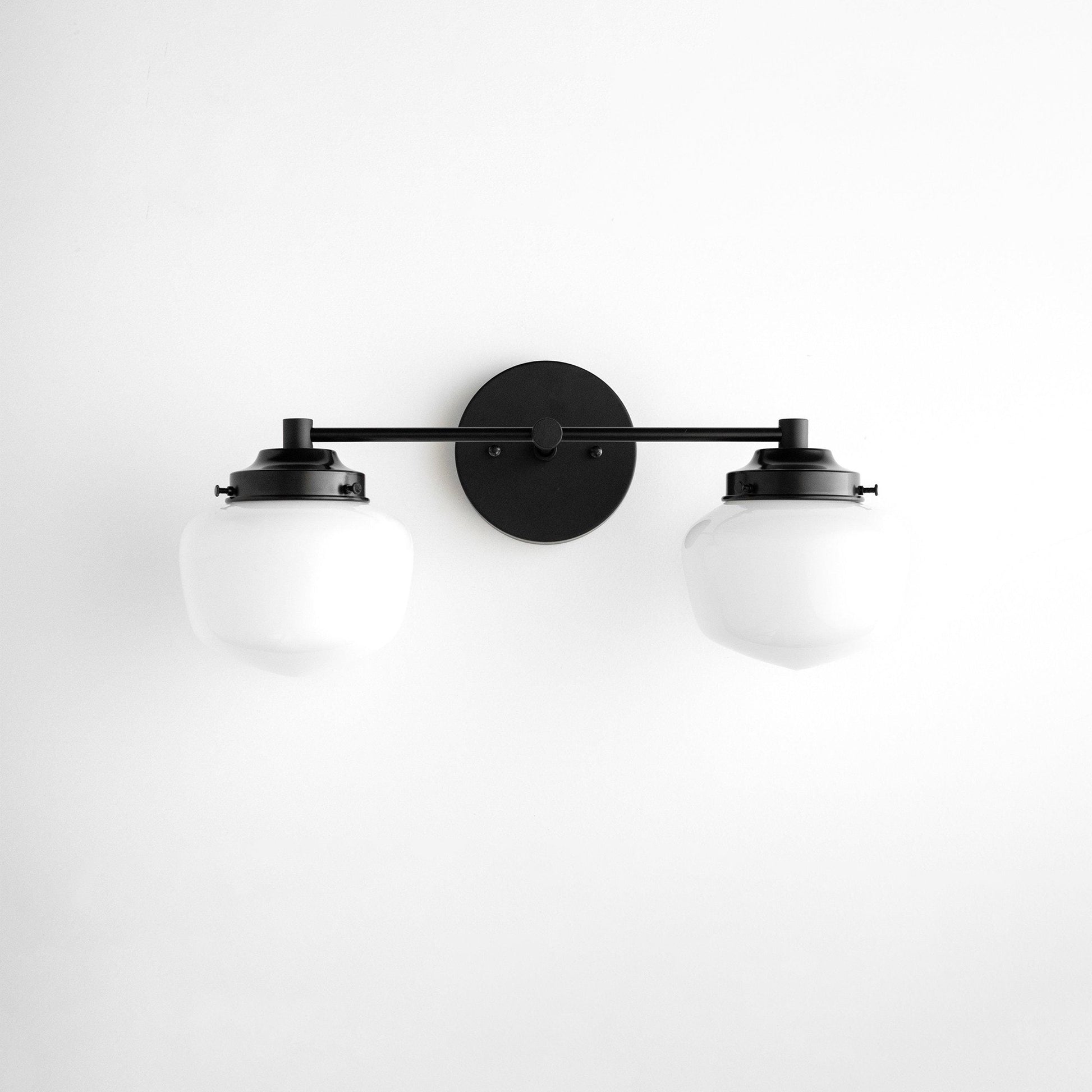 Makhai 2 Lights Farmhouse White Globes Vanity Wall Light