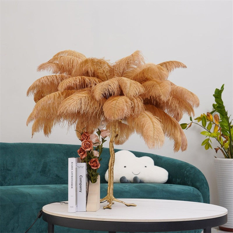 Marco Ostrich Feather Table Lamp