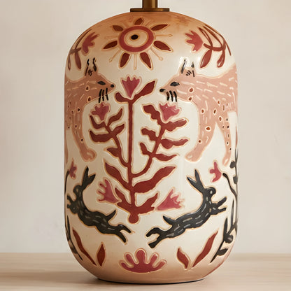 Daevon Retro Ceramic Linen Tapered Table Lamp