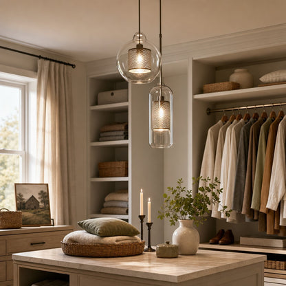 Linc Contemporary Globe Clear Glass Metal Pendant Light