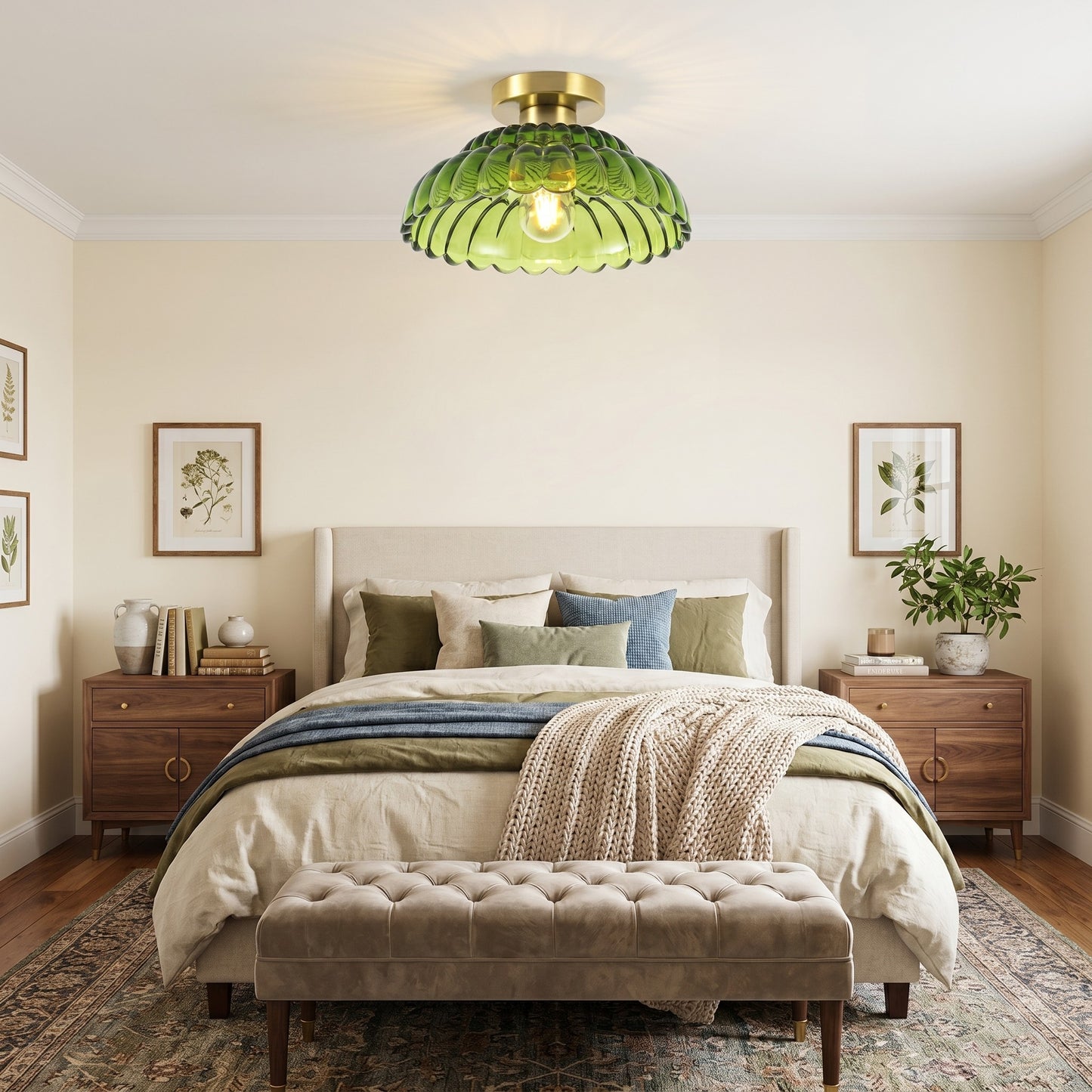 Fyxar Clear Glass Scalloped Flush Mount Light