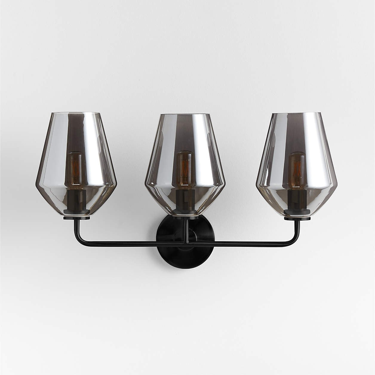 Konig Minimalist 3-Light Brass Glass Wall Light