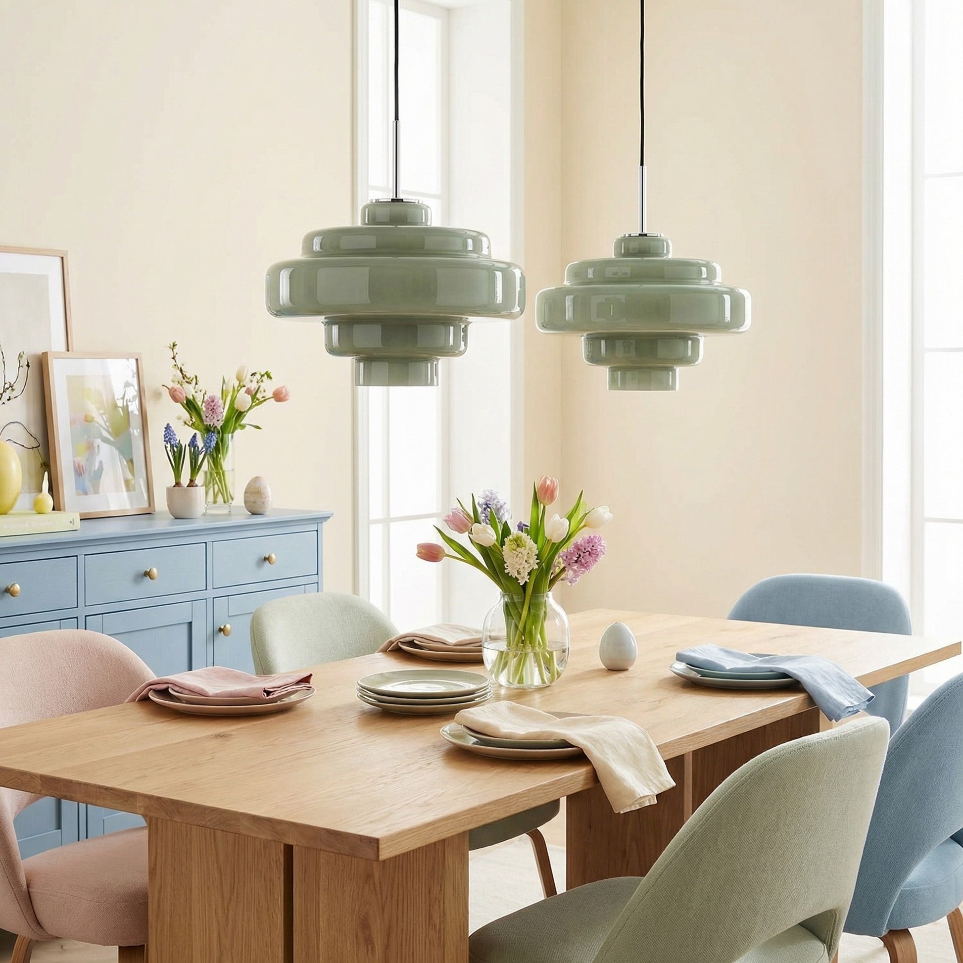 Yves Vintage Tiered Glass Pendant Light