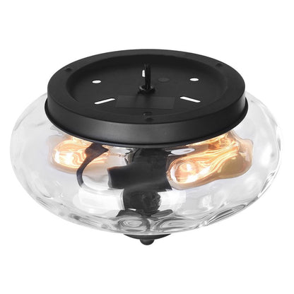 Eryndor Antique Sugar Pot Lid Water Ripple Glass Flush Mount Light