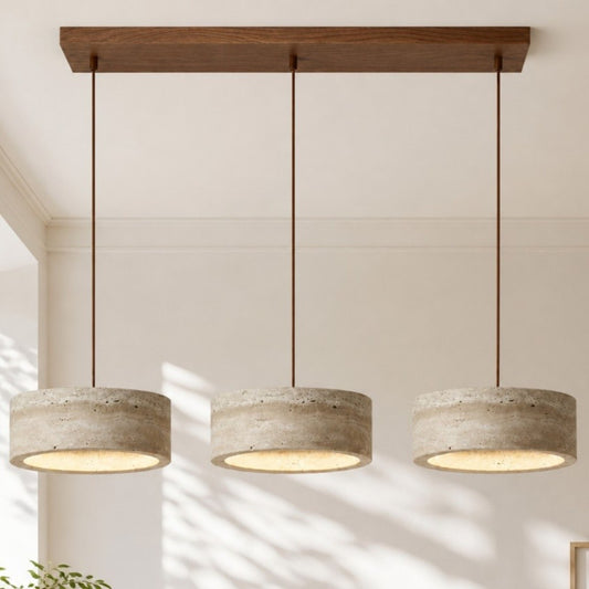 Veloria Scandinavian Travertine Round Pendant Light