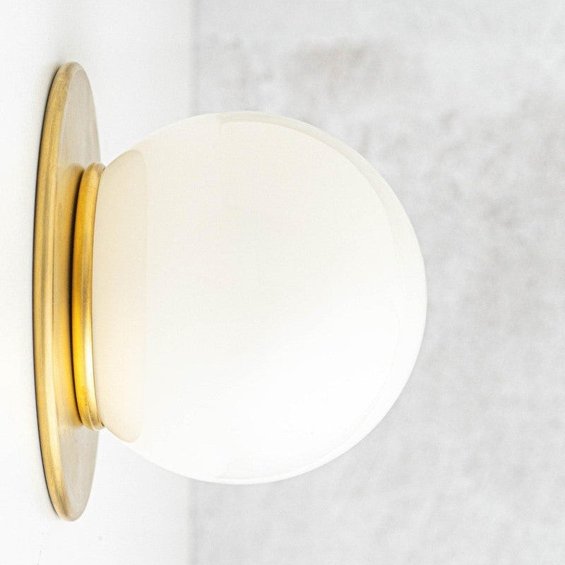 Oliver Vintage Glass Globe Flush Mount Wall Light