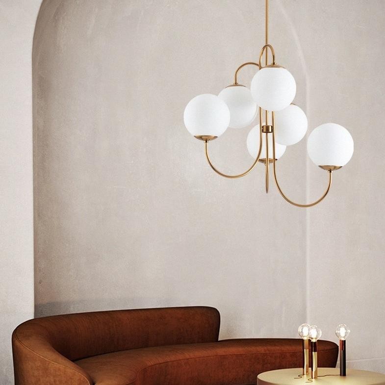 Vekton Vintage Glass Globe Gooseneck Chandelier
