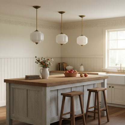 Conran Vintage Milk Glass Lantern Eloise Ceiling Light